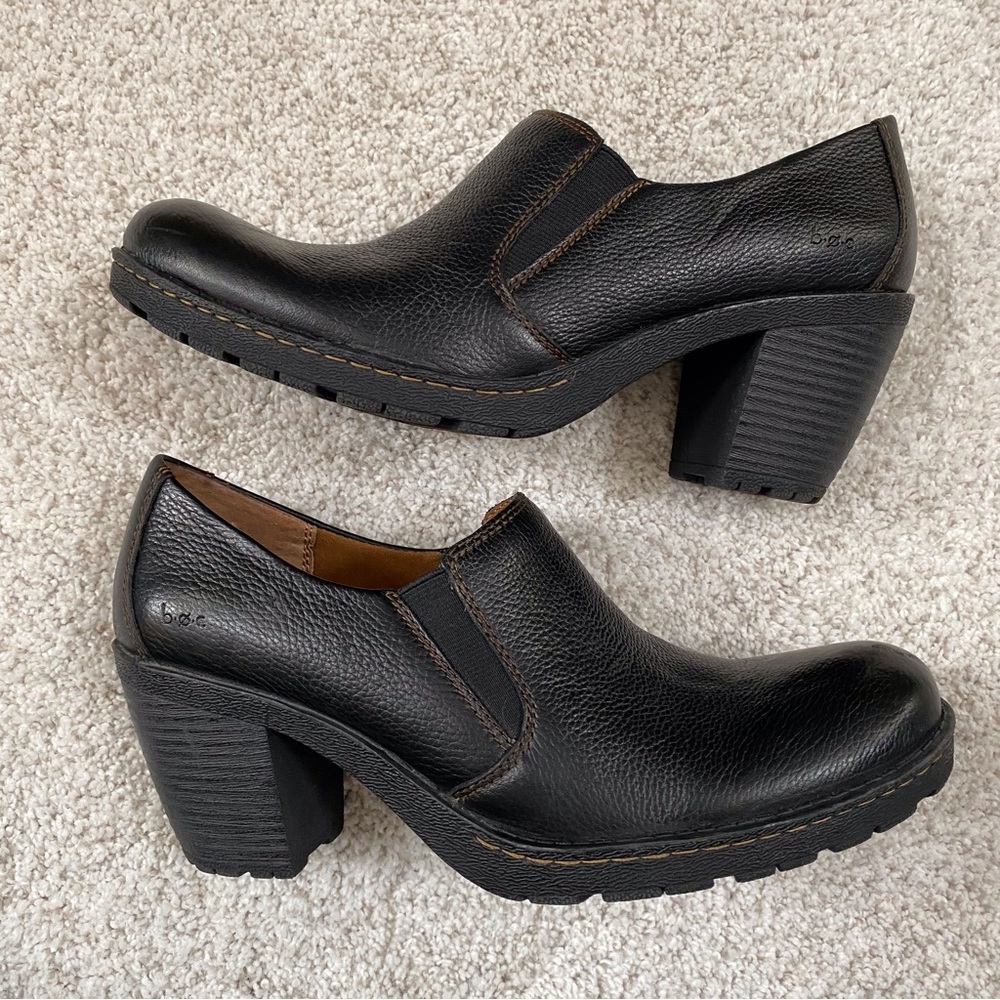Born Concept b.o.c. Pebbled Leather Slip On Heel Shoes - Picture 6 of 11